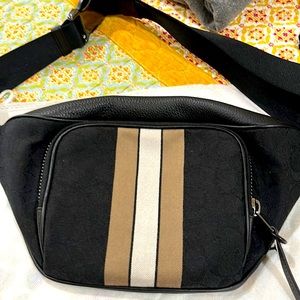 Coach fabric and leather fanny pack/ cross body bag